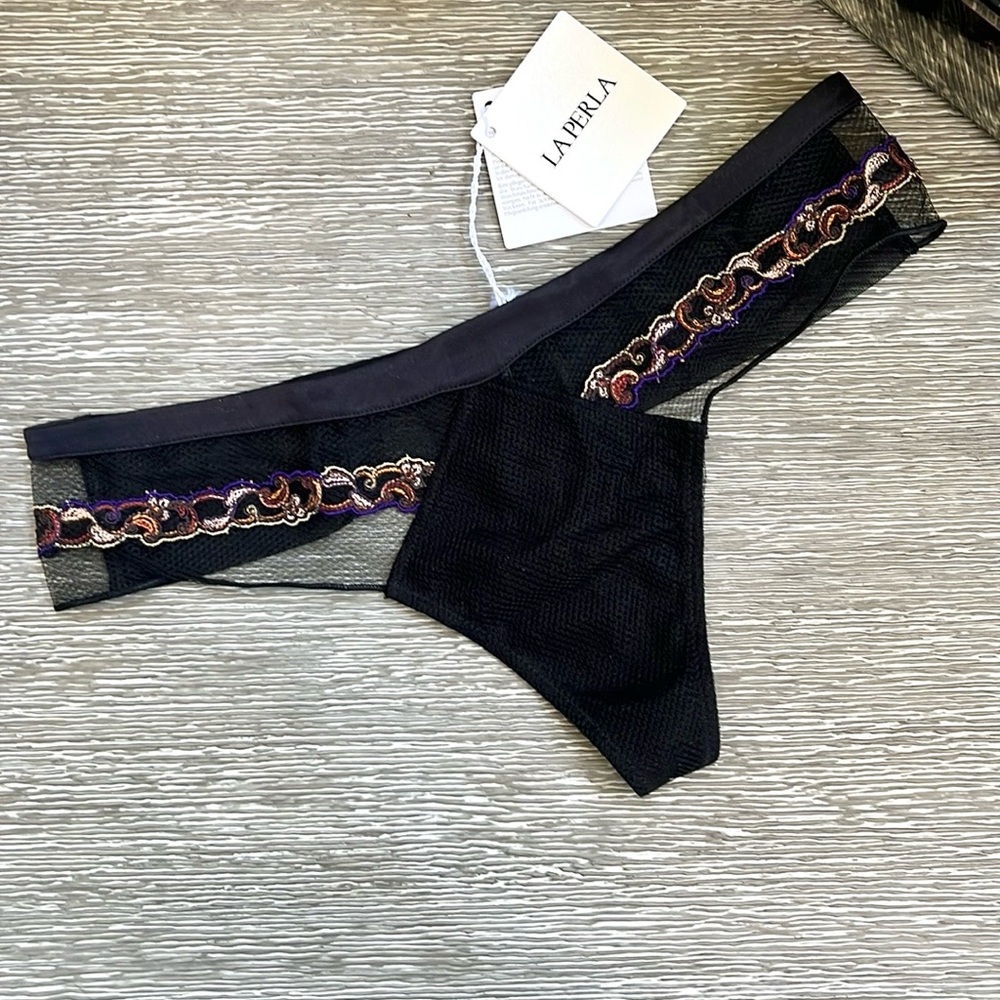 La Perla Embroidered Paisley Thong